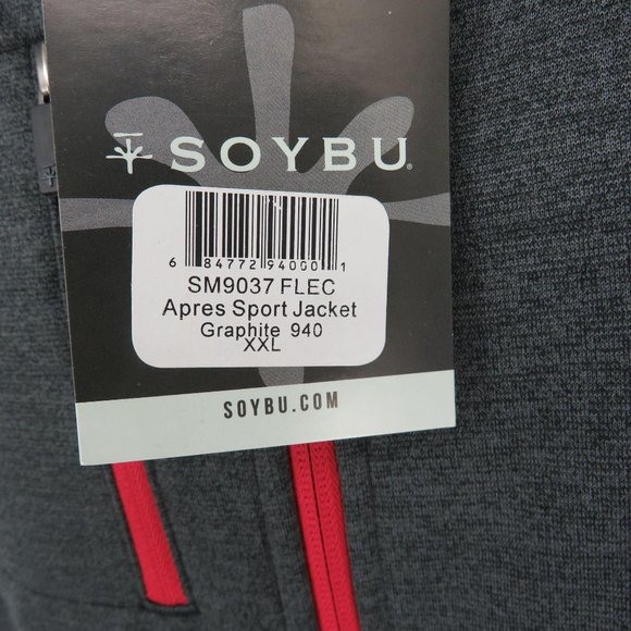 Soybu Apres Men's Dark Gray Fleece Jacket XXL NWT $50 - Picture 5 of 6
